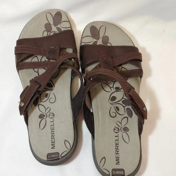 Merrell Bracken Brown Leather Sandals - Picture 6 of 9